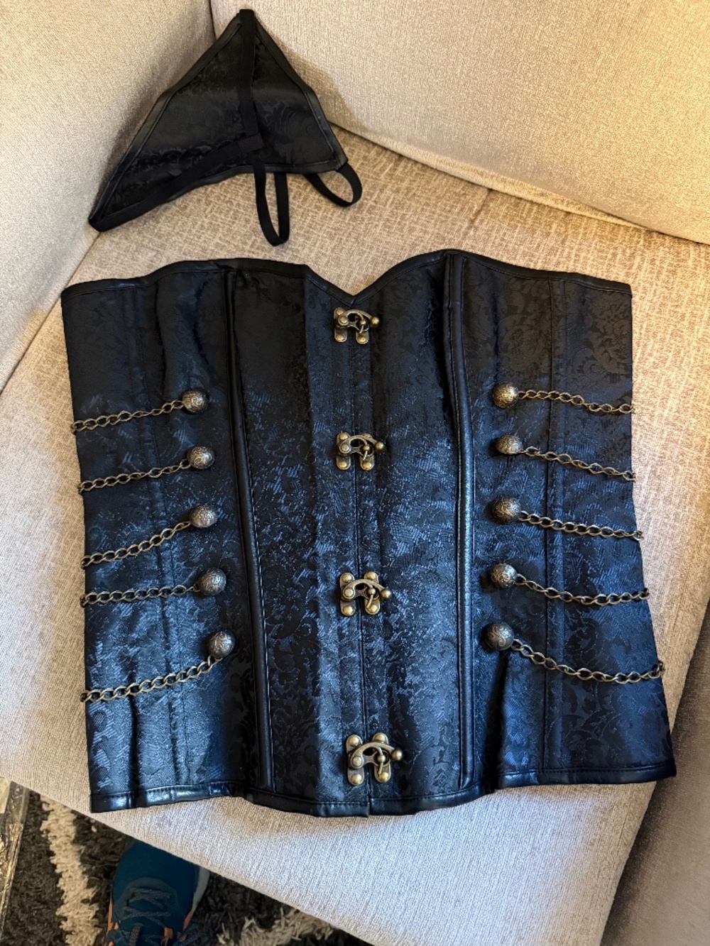 Women's Corset top costume with brocade black